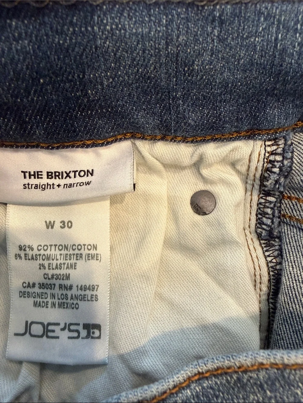 Joe's Jeans Blue Denim Jeans with Contrast Stitching